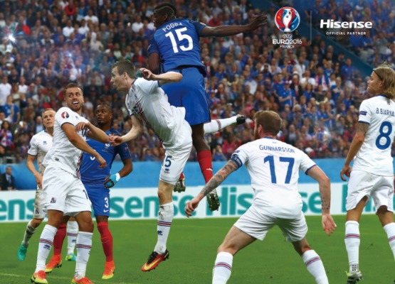 Hisense diventa partner ufficiale di UEFA EURO 2016, primo sponsor cinese in assoluto nei 56 anni di storia del torneo. 2016